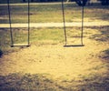 Vintage Photo Of Empty Swing On Children Playground