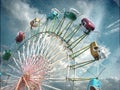 Vintage photo of ferris wheel Royalty Free Stock Photo