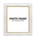 Vintage photo frame isolated on white background. Blank frame in classic style.  Clipping path Royalty Free Stock Photo