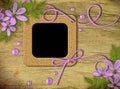 Vintage photo frames and lilac flowers Royalty Free Stock Photo