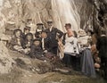 1901 Vintage Photo of Holidaying Family, Aber Falls, Aberystwyth, Wales, UK Royalty Free Stock Photo