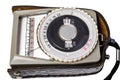 Vintage photo light meter close up isolated over white background Royalty Free Stock Photo