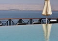 Vintage photo. May 2011. Dead Sea. Jordan. Hotel Movenpick Resort and SPA Dead Sea 5*. Swimming pool of over shores of Dead Sea.