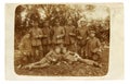 Vintage photo of the officer and soldiers of the World War I Royalty Free Stock Photo