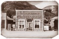 Vintage Photo of an old General store with miners exchange in old western town