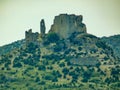 Vintage photo of the ruins of the castle of the queen Jeanne