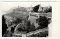 Vintage photo shows Royal Palace of Budapest Buda Castle in Hungary.