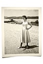 Vintage Photo Woman with Gun Royalty Free Stock Photo