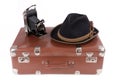 Vintage photography camera with traditional Bavarian hat