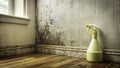 Vintage Photography Captures Black Mold Removal in a Neglected Room Corner Home Maintenance Health Concerns and DIY