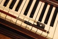 Vintage Piano and violin bow Royalty Free Stock Photo