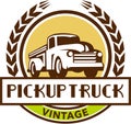 Vintage Pick Up Truck Circle Wreath Retro
