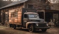 Vintage Pick Up Truck Delivering To Rustic Farm Generated By AI