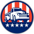 Vintage Pick Up Truck USA Flag Circle Retro Royalty Free Stock Photo
