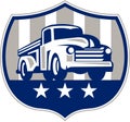 Vintage Pick Up Truck USA Flag Crest Retro Royalty Free Stock Photo