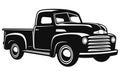 Vintage Pickup Truck Logo vector, Vintage Pickup Truck Logo Monochrome Design Style, Royalty Free Stock Photo