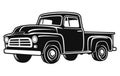 Vintage Pickup Truck Logo vector. Vintage Pickup Truck Logo Monochrome Design Style, Royalty Free Stock Photo