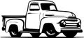 Vintage Pickup Truck Logo Monochrome Design Style Royalty Free Stock Photo