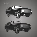 Vintage pickup truck vector illustration. Oldschool american car icon Royalty Free Stock Photo