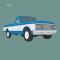 Vintage pickup truck vector illustration. Oldschool american car Royalty Free Stock Photo