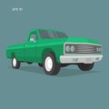 Vintage pickup truck vector illustration. Oldschool american car Royalty Free Stock Photo