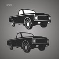 Vintage pickup truck vector illustration. Oldschool american car Royalty Free Stock Photo