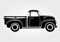 Vintage pickup, truck. Retro transport vehicle