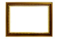 Vintage picture frame isolated on white background, empty wooden frame Royalty Free Stock Photo
