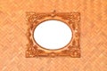 Vintage picture frame on woven wall Royalty Free Stock Photo