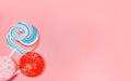 Vintage Pink Background With Colored Candy