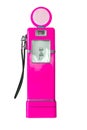 Vintage pink fuel pump on white
