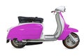 Vintage pink italian motorcycle - sixties - isolated on white background - Italy