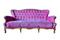 Vintage pink luxury armchair isolated Royalty Free Stock Photo