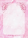 Vintage pink shabby chic corner frame with angels watercolor background Royalty Free Stock Photo