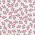 Vintage pink tone flower seamless pattern