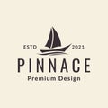 Vintage pinnace logo design vector graphic symbol icon illustration creative idea Royalty Free Stock Photo