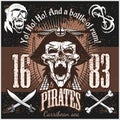 Vintage Pirate Labels or Design Elements With Retro Textures.