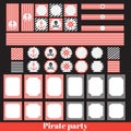 Vintage pirate party elements Royalty Free Stock Photo