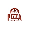 Vintage pizza logo template Royalty Free Stock Photo