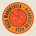 Vintage Pizza stamp or tag with text Neapolitan Pizza Royalty Free Stock Photo