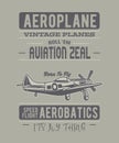 Vintage plane aviation graphic illustration