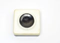 Vintage plastic black and white light switch Royalty Free Stock Photo