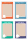 vintage player cards frame template set with dot texture