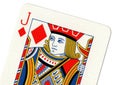 Vintage playing card showing a close up of the jack of diamonds. Royalty Free Stock Photo