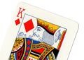 Vintage playing card showing a close up of the king of diamonds. Royalty Free Stock Photo