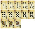 Vintage Playing cards of Diamond suit - isolated on white Royalty Free Stock Photo