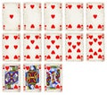 Vintage Playing cards of Hearts suit isolated on white background Royalty Free Stock Photo