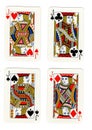 Vintage playing cards showing four jacks. Royalty Free Stock Photo