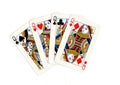 Vintage playing cards showing four queens. Royalty Free Stock Photo