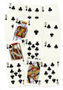 A montage of clubs playing cards.